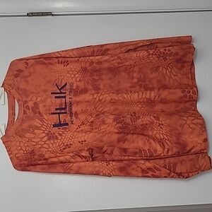 Huk fishing shirt mens large burnt orange